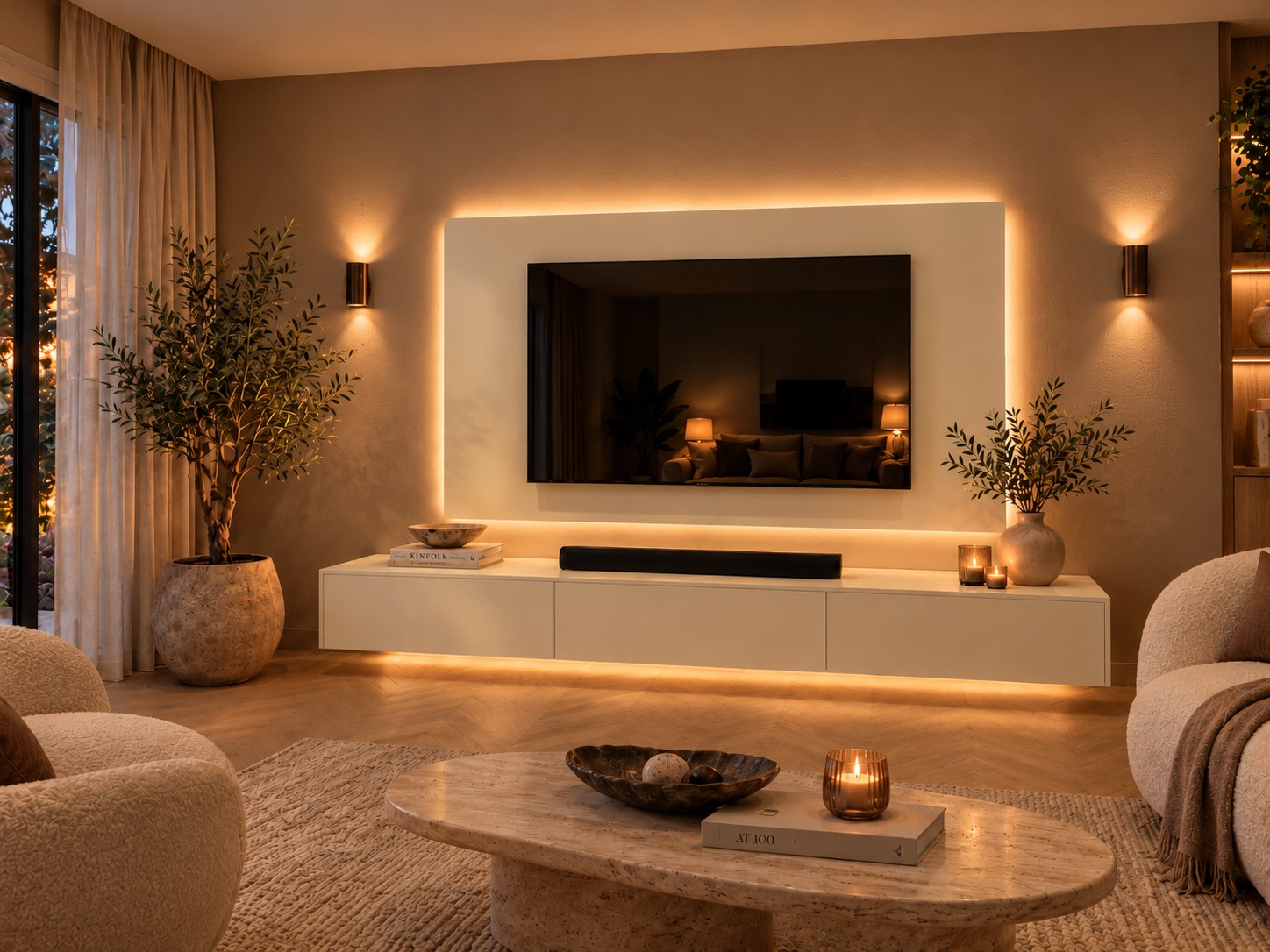 TV-paneel MDF RAL 1013 parelwit