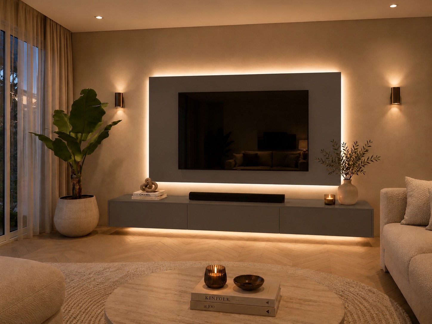 TV-paneel MDF RAL 7022 umbragrijs