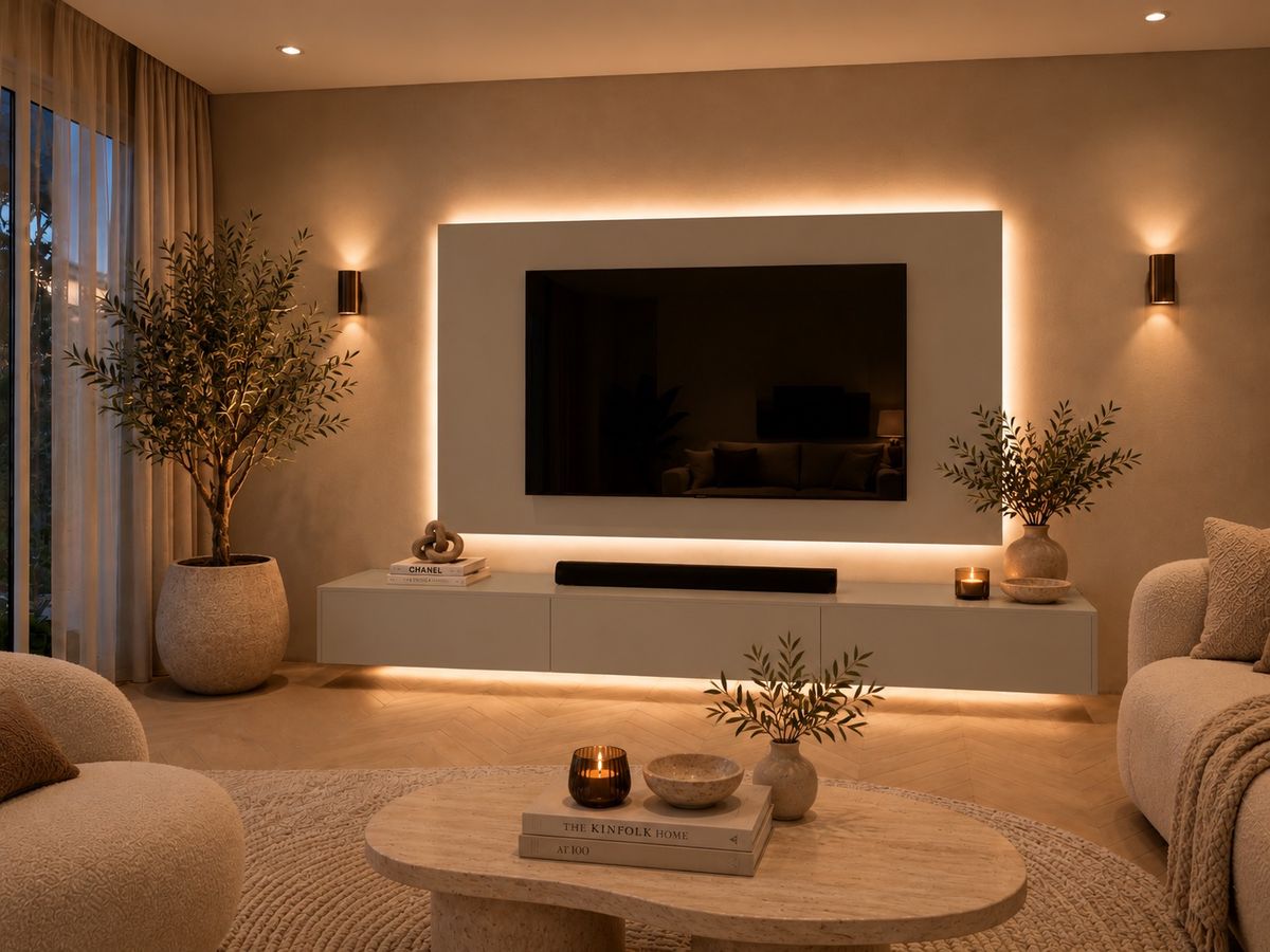 TV-paneel MDF RAL 1019 grijsbeige