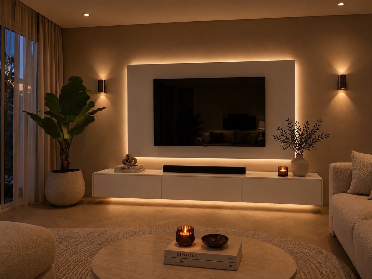 TV-paneel MDF RAL 9016 wit