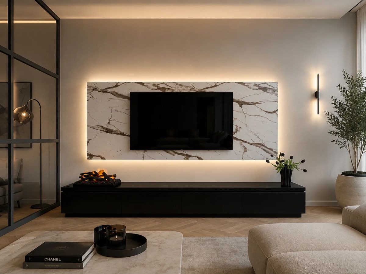 TV-paneel Marmer Fiocco melamine