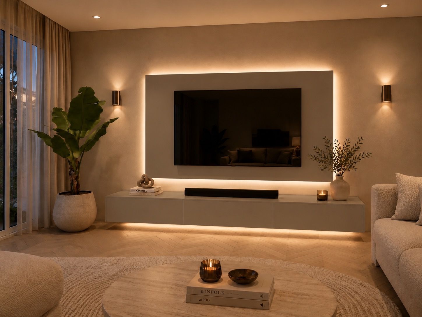TV-paneel MDF RAL 7006 beigegrijs 140 × 80 cm